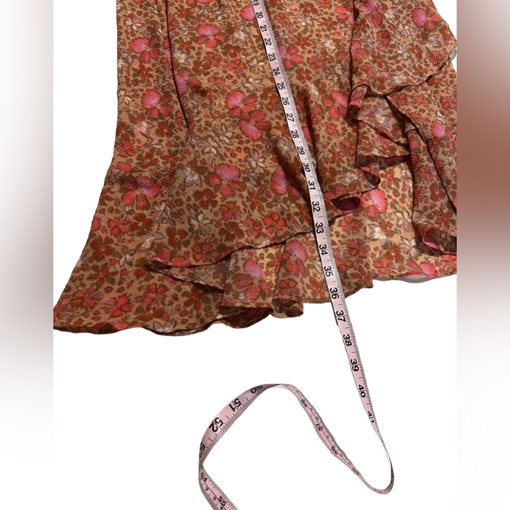 NWOT Free People Intimately Romance Me Beige Tan Orange Floral Maxi Skirt XS - Picture 9 of 13